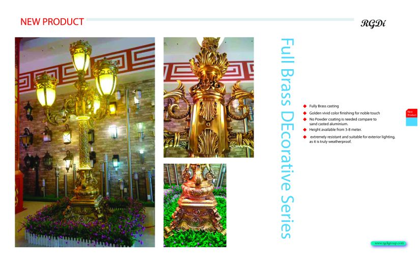 Brass decorative pole